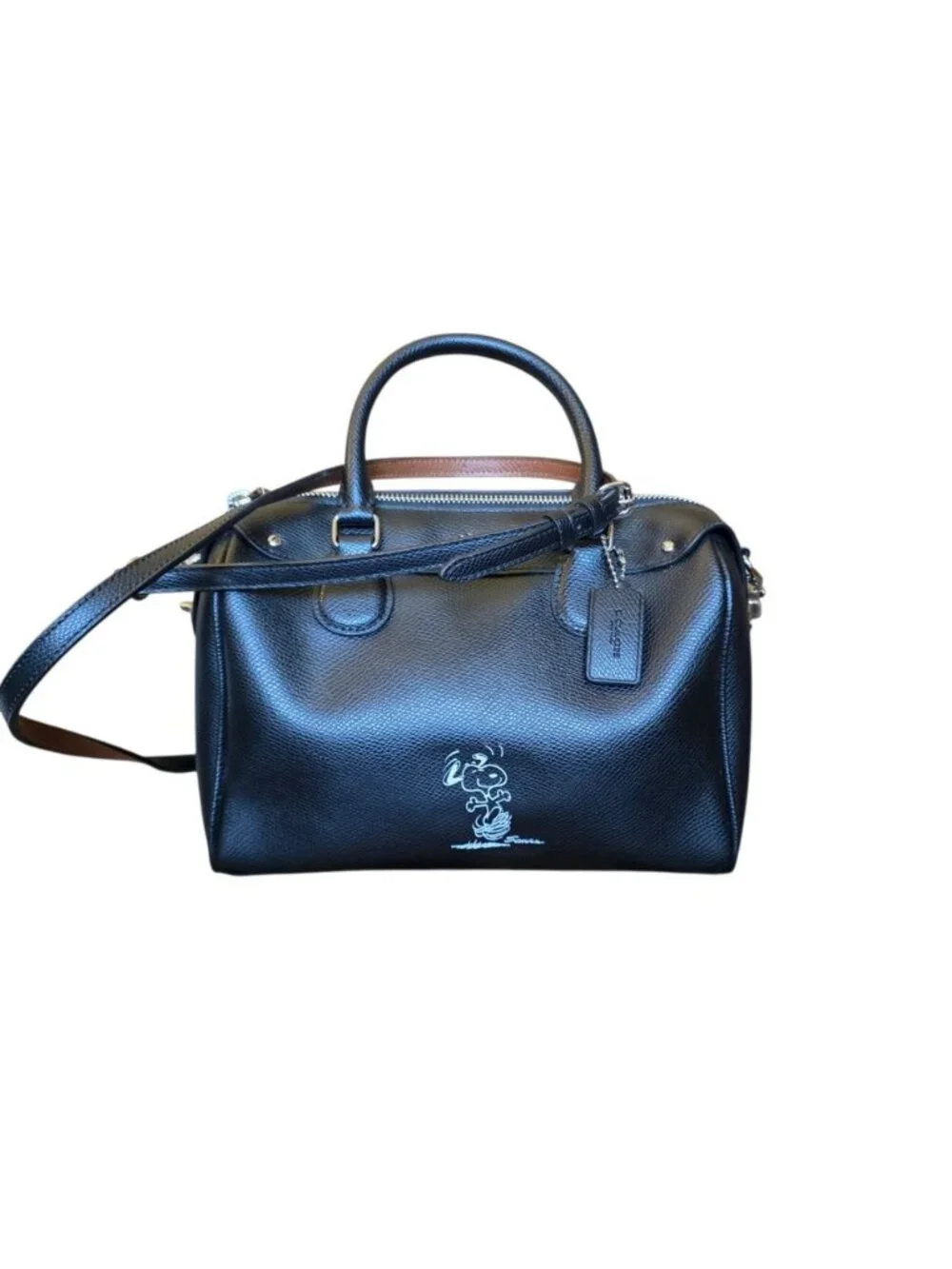 Coach x Peanuts Snoopy Mini Bennett Satchel Black Leather Crossbody Bag NWOT - Picture 8 of 16